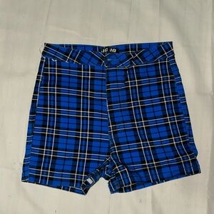 JC & JQ Blue Plaid Shorts